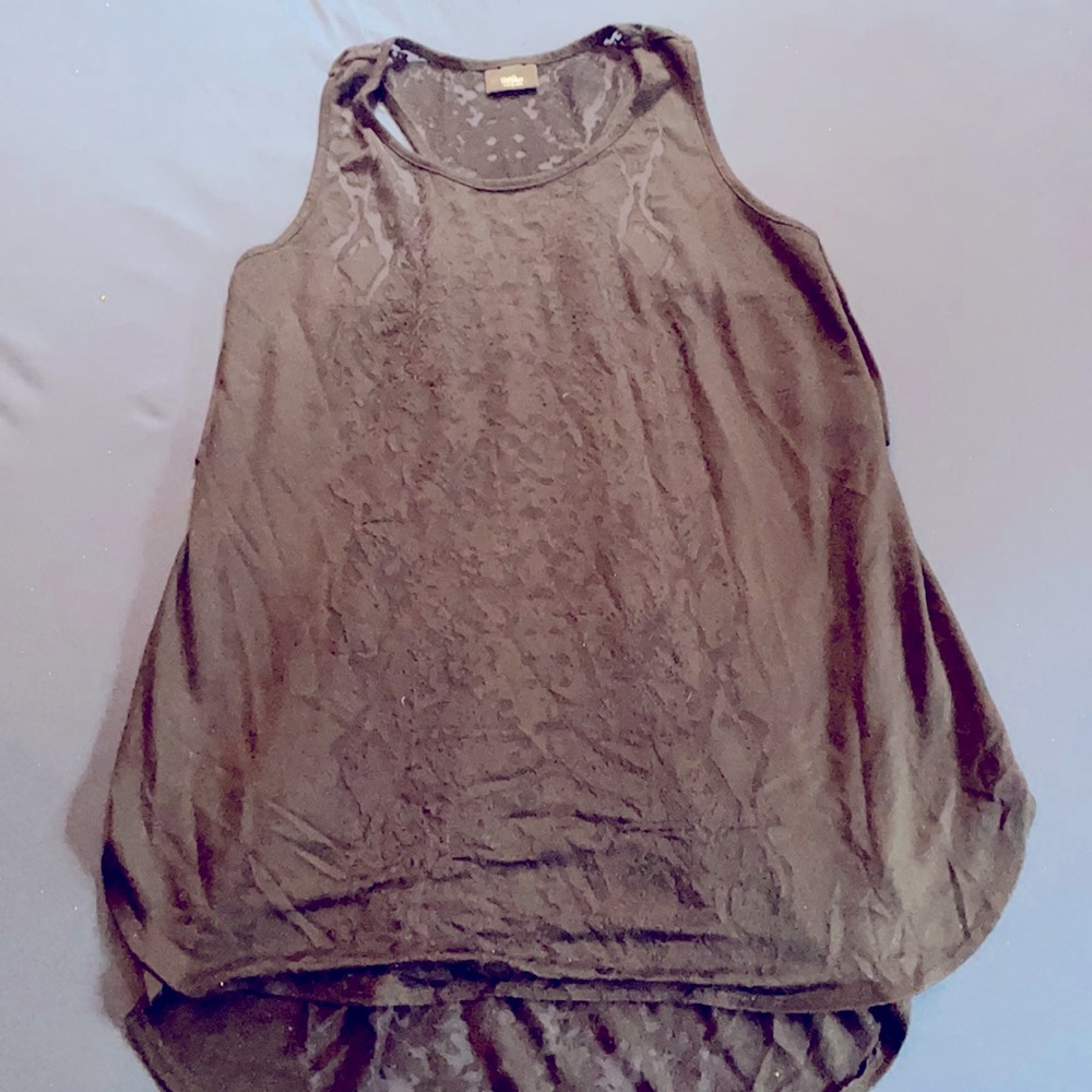 Sleeveless black cutout top